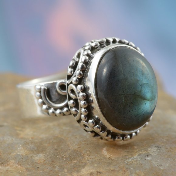 Buy D Malagasy Labradorite Ring in Sterling Silver
